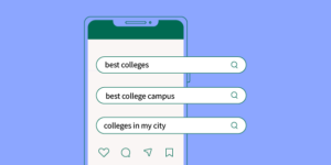 Search fields related to college on a phone.