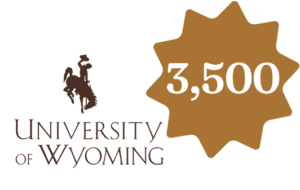 University of Wyoming logo and 3,500 callout