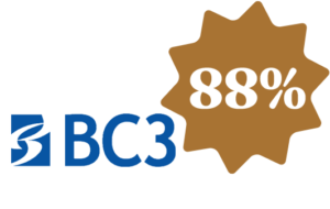 BC3 logo and 88% callout