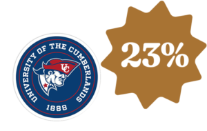 University of the Cumberlands logo and 23% callout