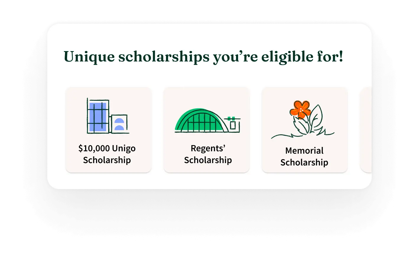 Illustration of different scholarship options