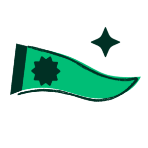 Illustration of green pennant flag