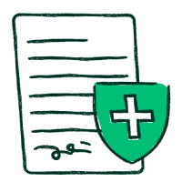 Illustration of document with shield