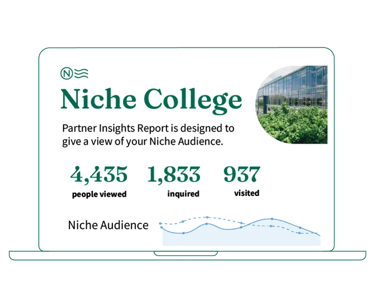 Illustration of computer screen with Niche Insights Report data